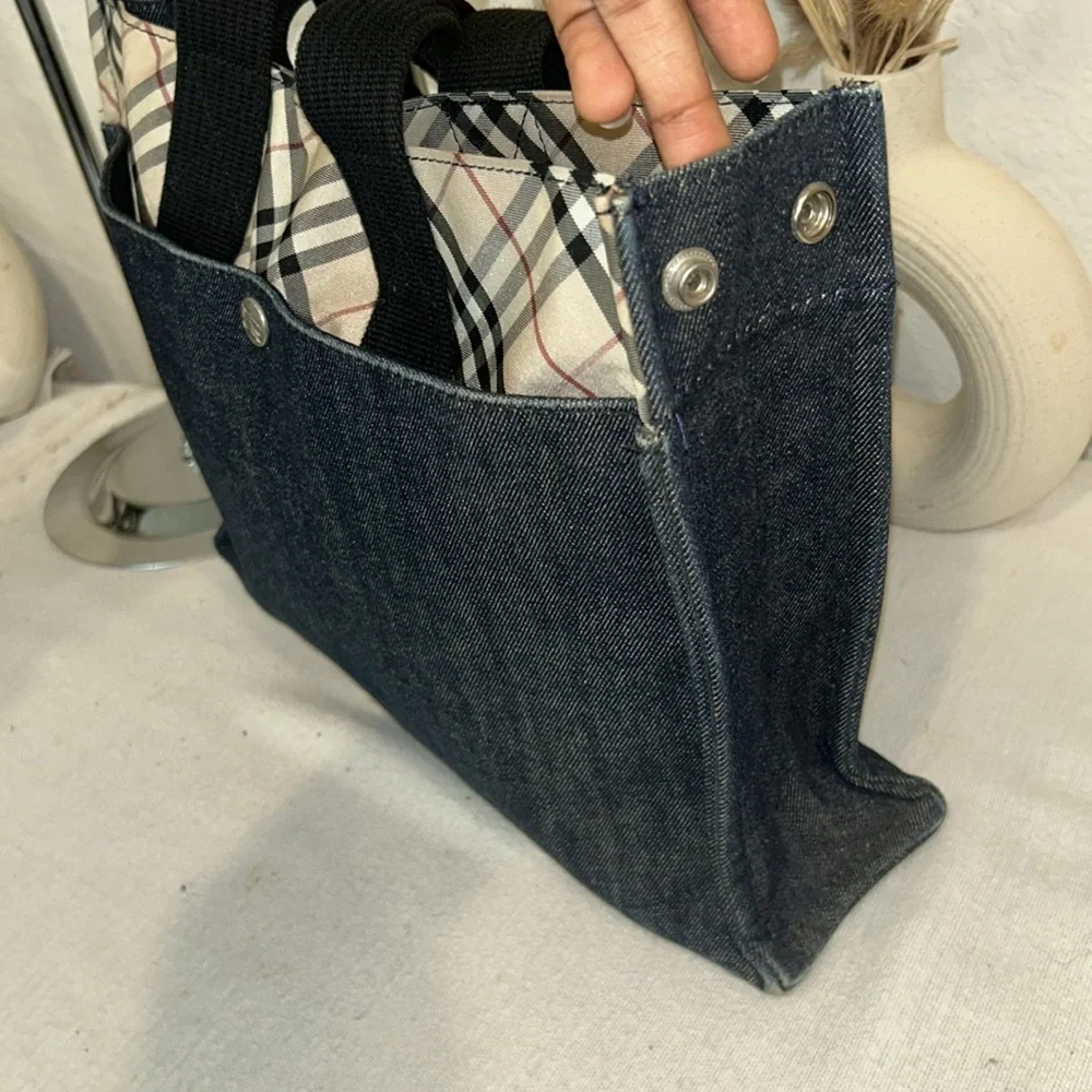 BURBERRY Denim Exterior Tote Bag